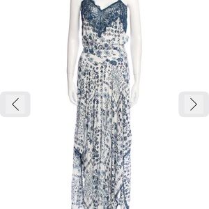 Poupette St. Barth Blue and White Floral Maxi Dress - Size Small